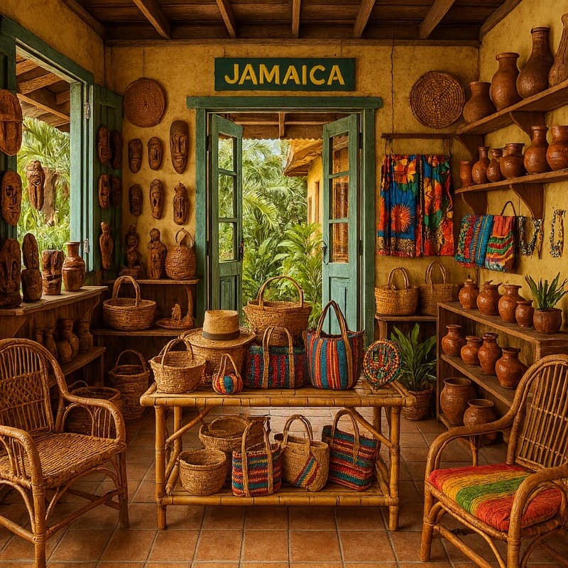 Sample food display for a Jamaican cook shop template